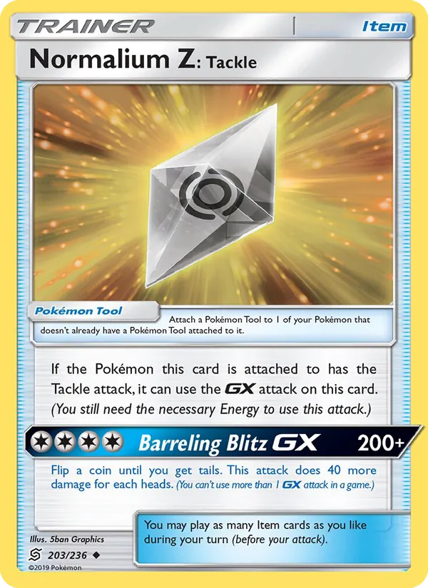 Normalium Z: Tackle card from Unified Minds, number 203/236