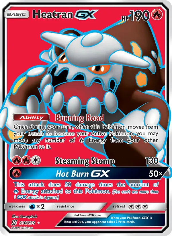 Heatran GX card from Unified Minds, number 216/236