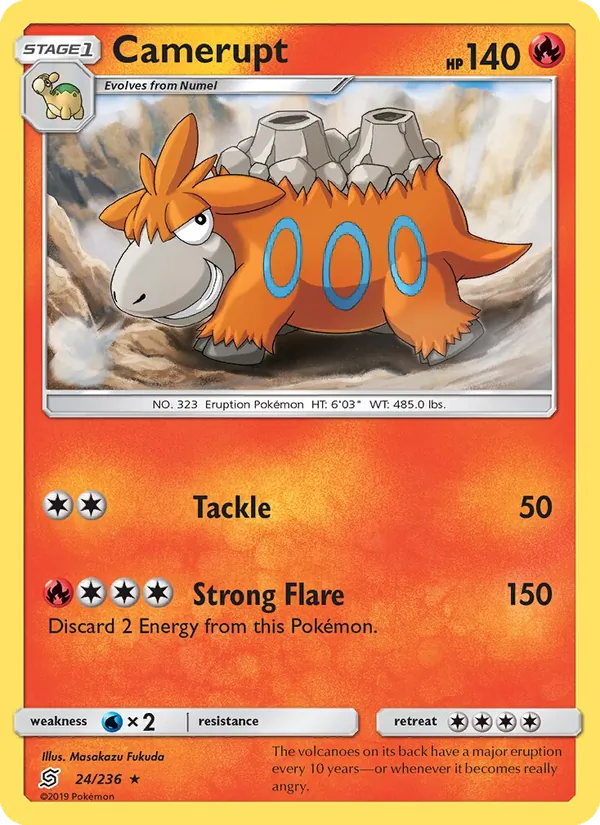 Camerupt card from Unified Minds, number 24/236