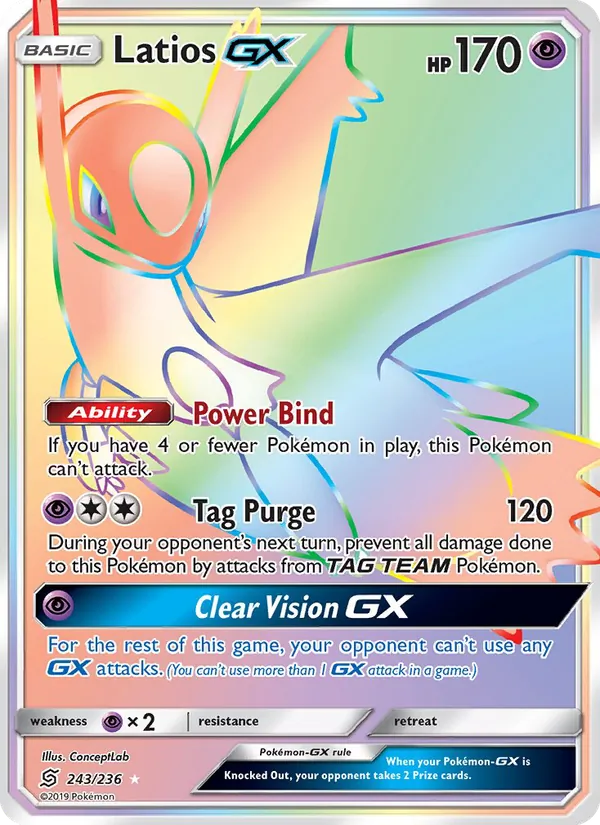 Latios GX card from Unified Minds, number 243/236