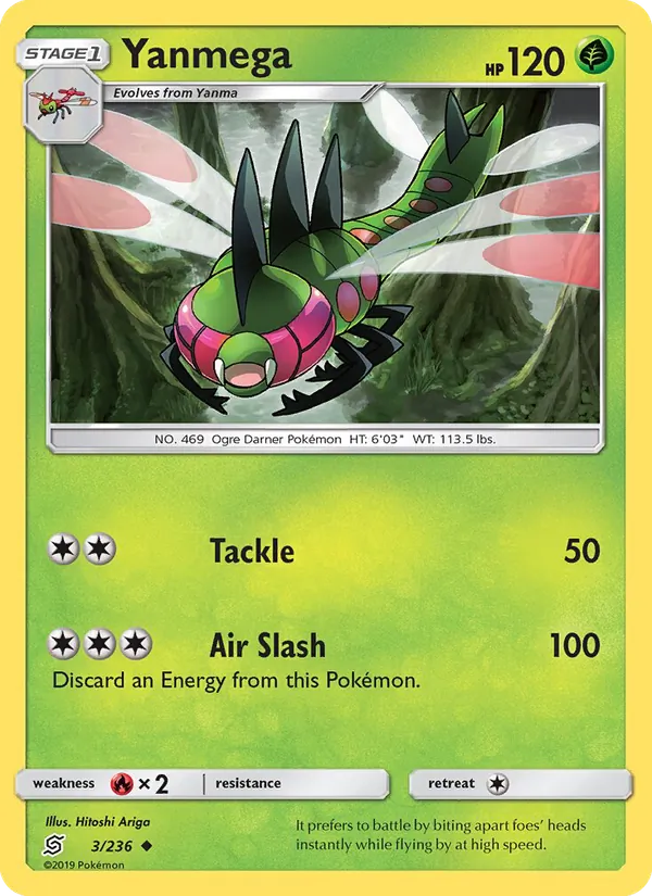 Yanmega card from Unified Minds, number 3/236