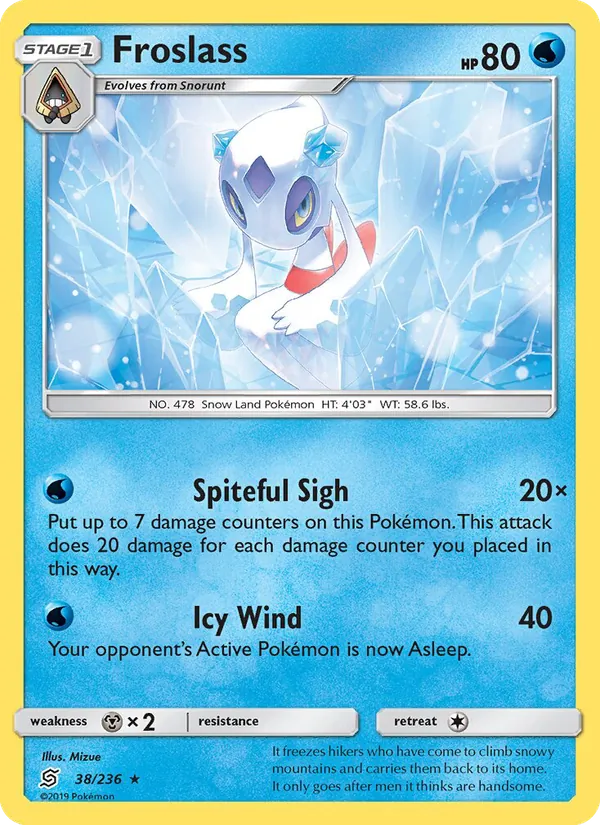 Froslass card from Unified Minds, number 38/236