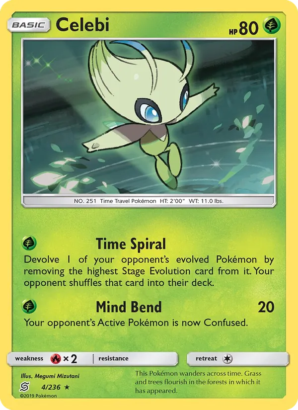 Celebi card from Unified Minds, number 4/236