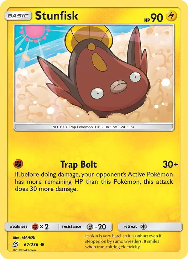 Stunfisk card from Unified Minds, number 67/236