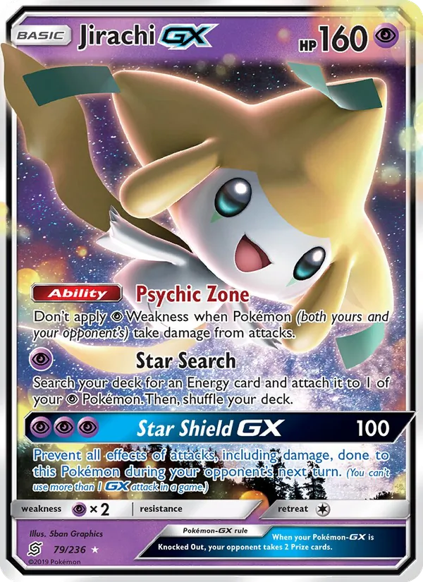 Jirachi GX card from Unified Minds, number 79/236