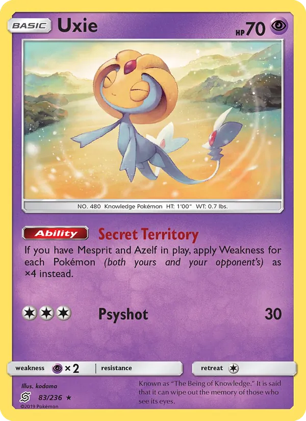 Uxie card from Unified Minds, number 83/236