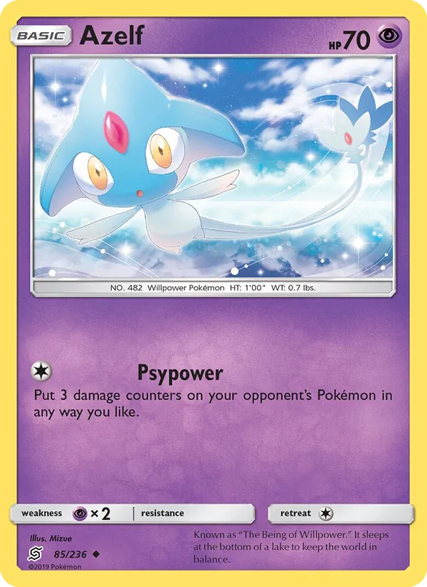 Azelf card from Unified Minds, number 85/236
