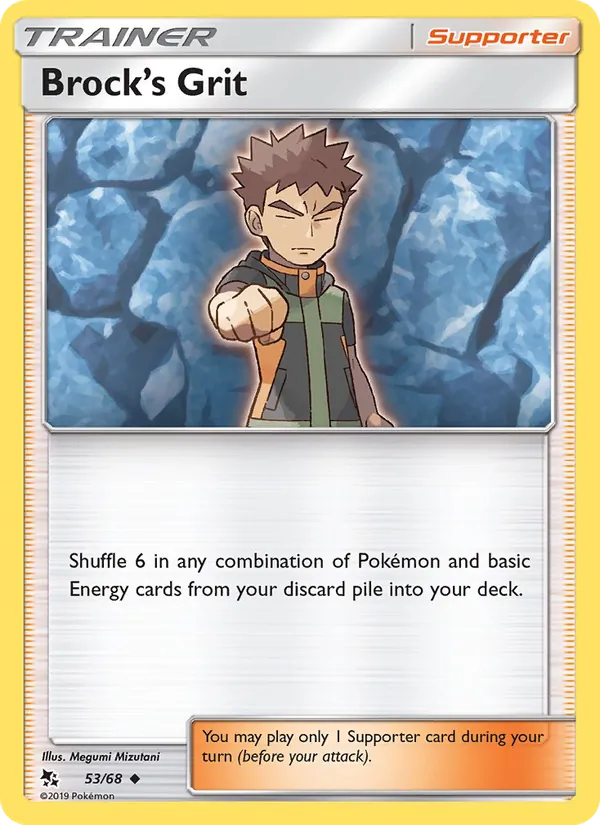 Brock’s Grit card from Hidden Fates, number 53/68