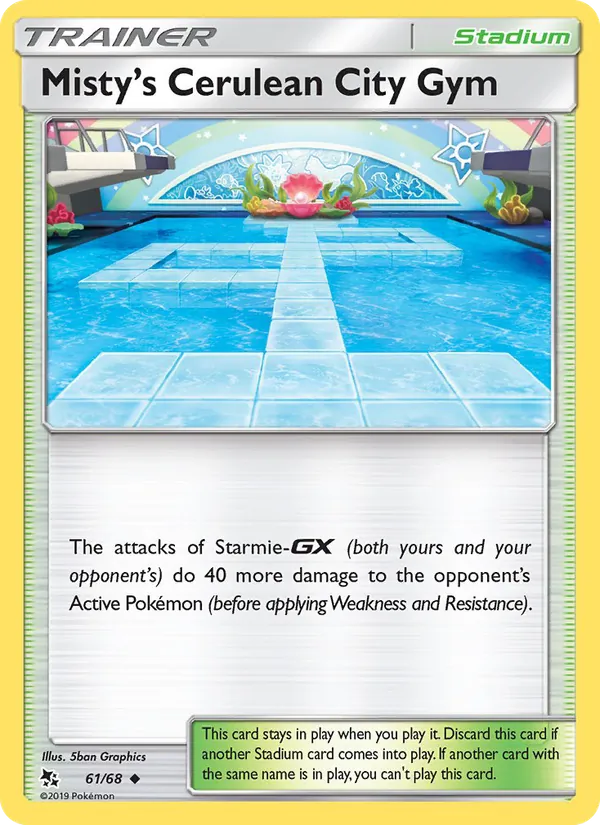 Misty’s Cerulean City Gym card from Hidden Fates, number 61/68