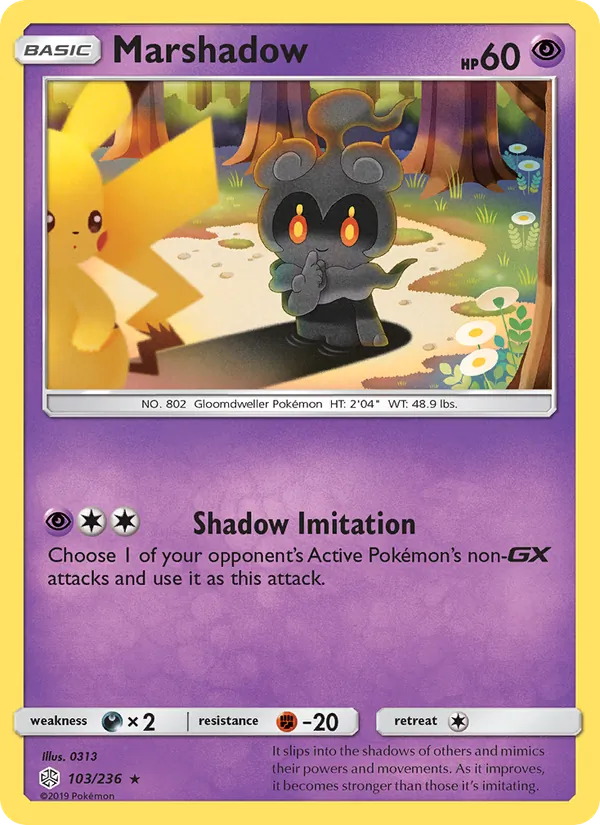 Marshadow card from Cosmic Eclipse, number 103/236