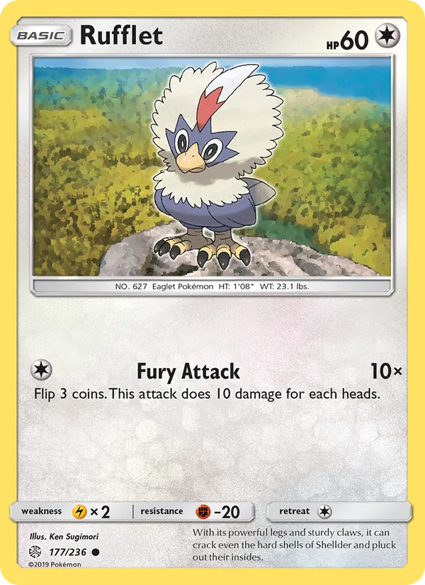 Rufflet card from Cosmic Eclipse, number 177/236