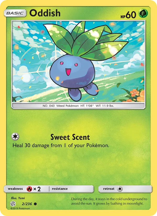 Oddish card from Cosmic Eclipse, number 2/236
