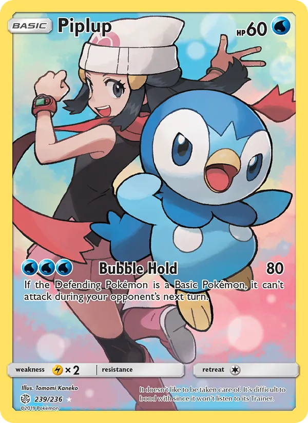 Piplup card from Cosmic Eclipse, number 239/236