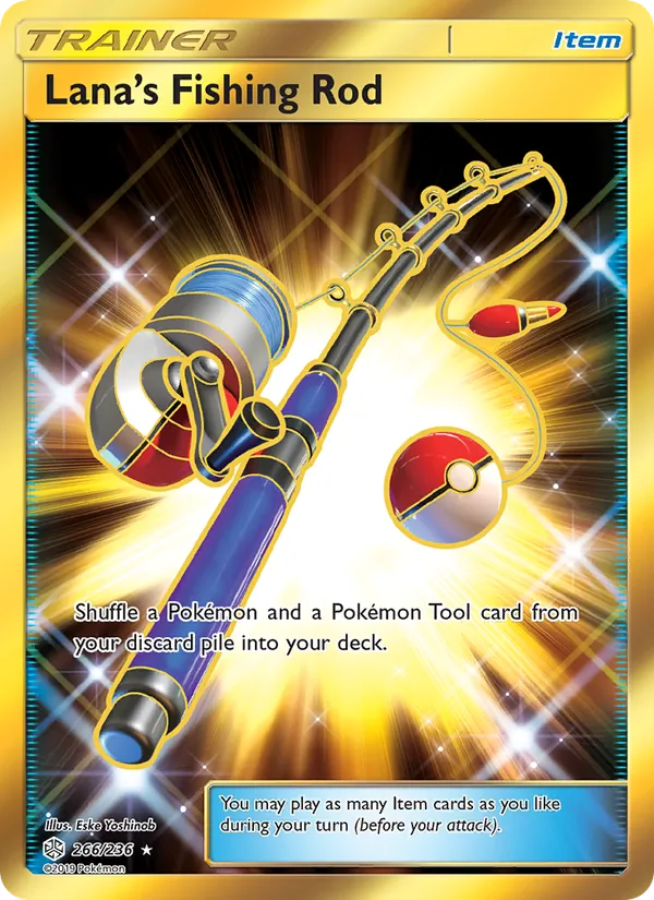 Lana’s Fishing Rod card from Cosmic Eclipse, number 266/236