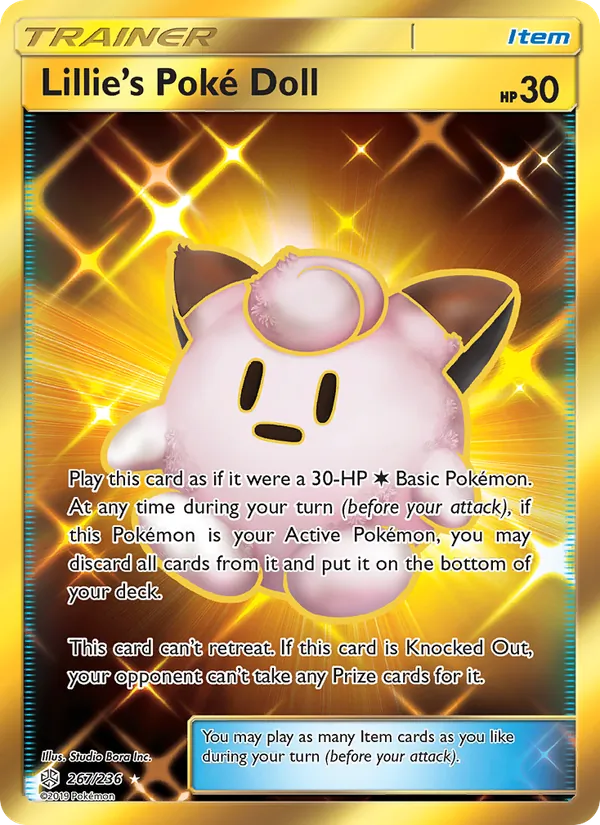 Lillie’s Poké Doll card from Cosmic Eclipse, number 267/236