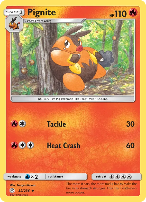 Pignite card from Cosmic Eclipse, number 32/236