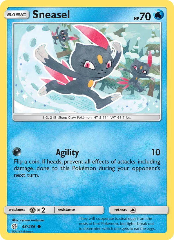 Sneasel card from Cosmic Eclipse, number 43/236