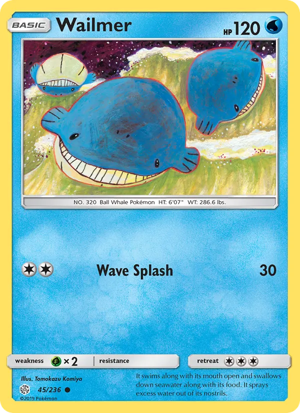 Wailmer card from Cosmic Eclipse, number 45/236