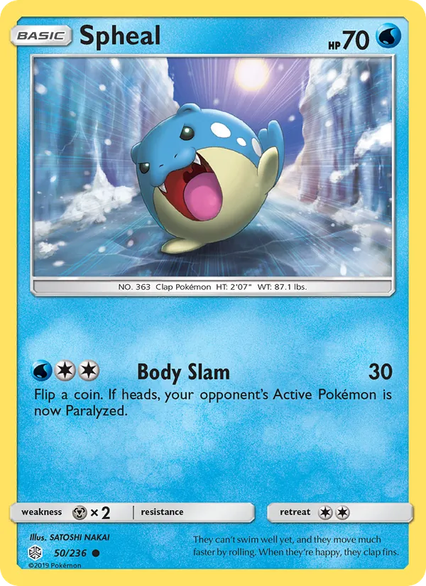 Spheal card from Cosmic Eclipse, number 50/236