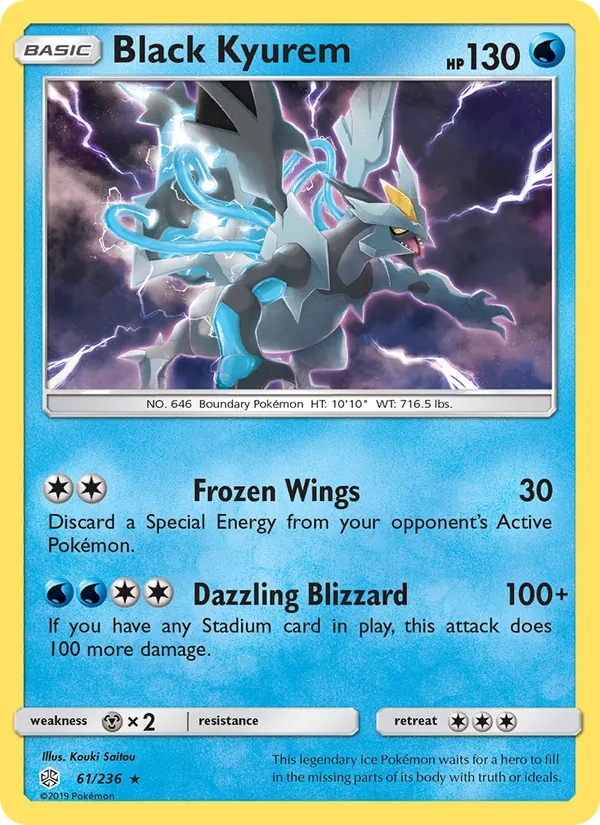 Black Kyurem card from Cosmic Eclipse, number 61/236