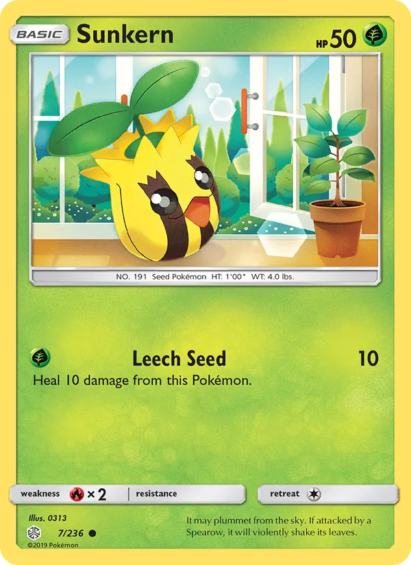Sunkern card from Cosmic Eclipse, number 7/236