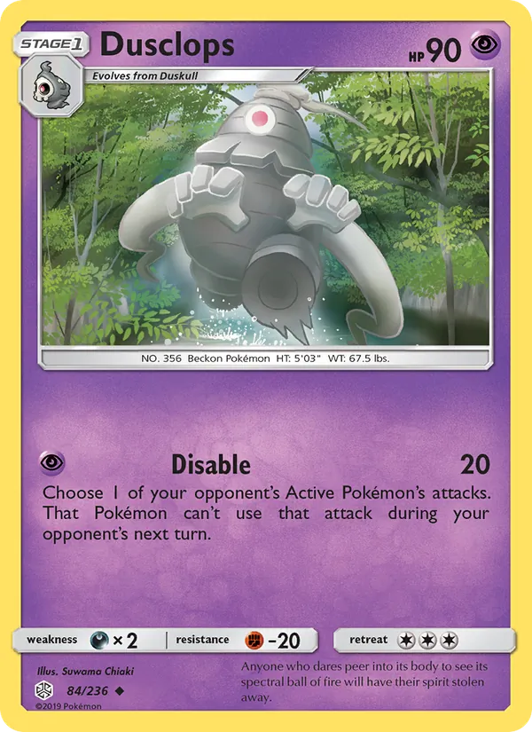 Dusclops card from Cosmic Eclipse, number 84/236