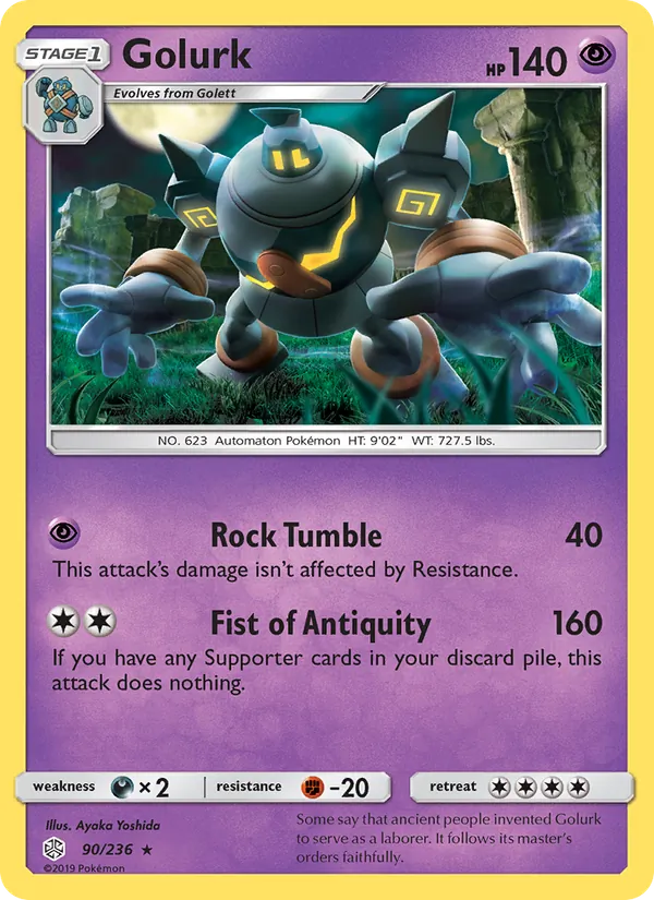 Golurk card from Cosmic Eclipse, number 90/236