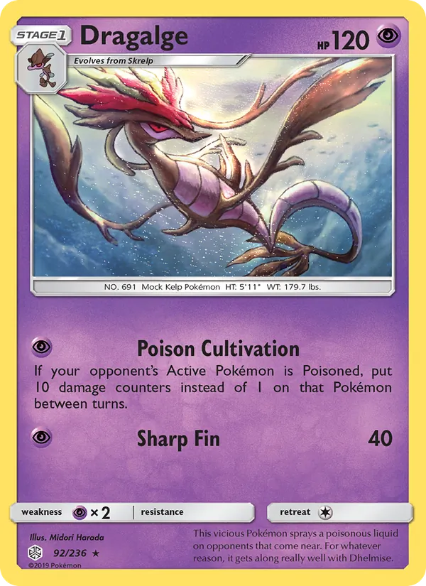 Dragalge card from Cosmic Eclipse, number 92/236