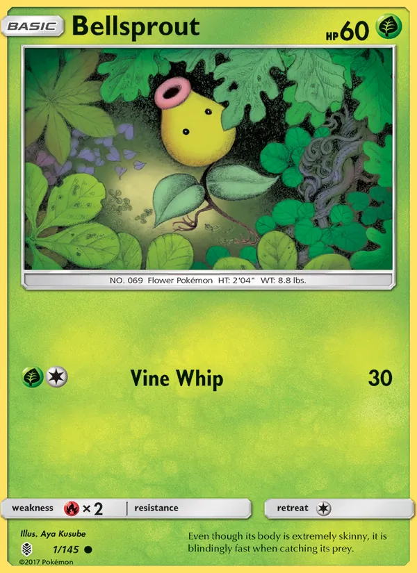 Kartu Bellsprout dari Guardians Rising, nomor 1/145