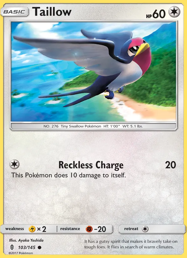 Kartu Taillow dari Guardians Rising, nomor 103/145