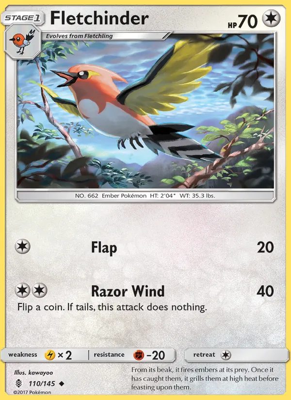 Fletchinder card from Guardians Rising, number 110/145
