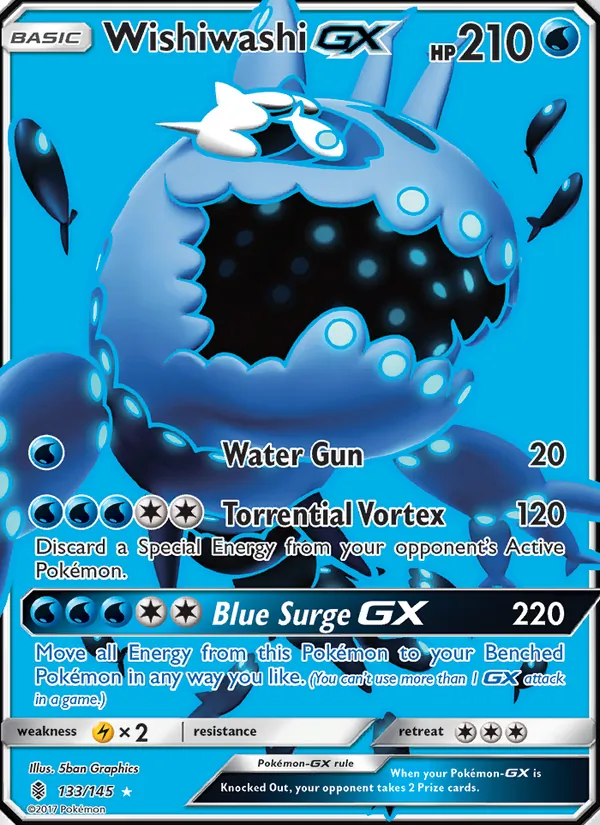 Kartu Wishiwashi GX dari Guardians Rising, nomor 133/145