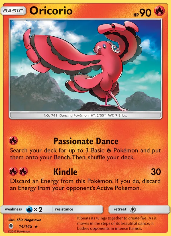 Kaart Oricorio uit Guardians Rising, nummer 14/145