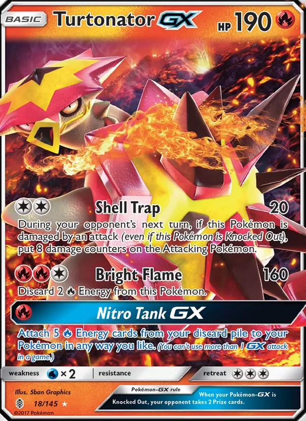 Kartu Turtonator GX dari Guardians Rising, nomor 18/145