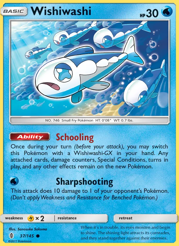 Kartu Wishiwashi dari Guardians Rising, nomor 37/145