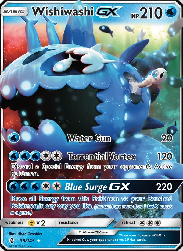 Kaart Wishiwashi GX uit Guardians Rising, nummer 38/145