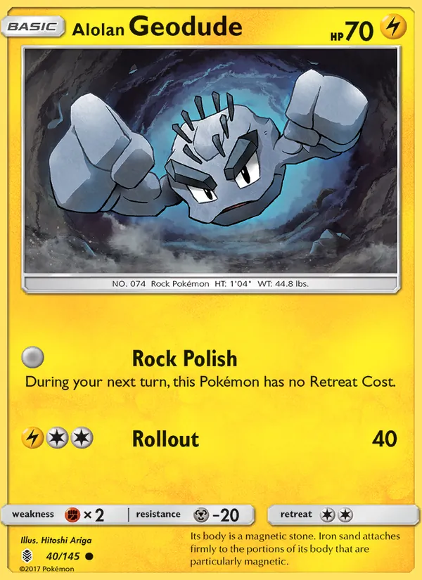 Kaart Alolan Geodude uit Guardians Rising, nummer 40/145