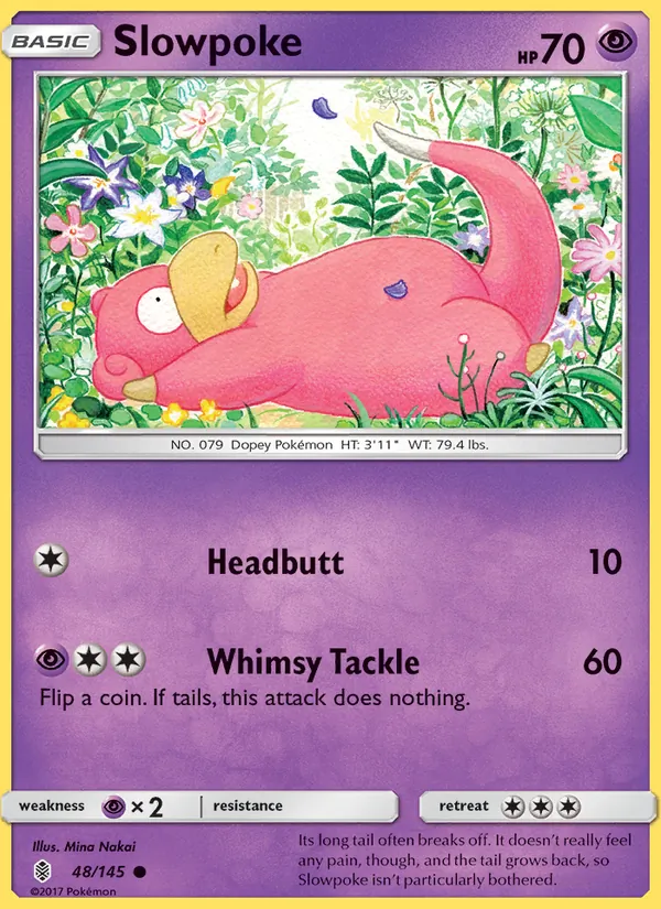 Kartu Slowpoke dari Guardians Rising, nomor 48/145