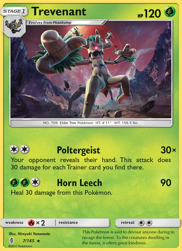 Kartu Trevenant dari Guardians Rising, nomor 7/145