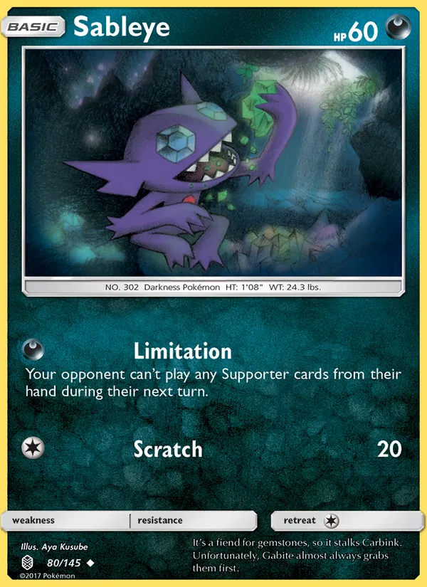 Kartu Sableye dari Guardians Rising, nomor 80/145