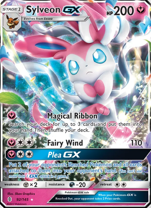 Sylveon GX card from Guardians Rising, number 92/145