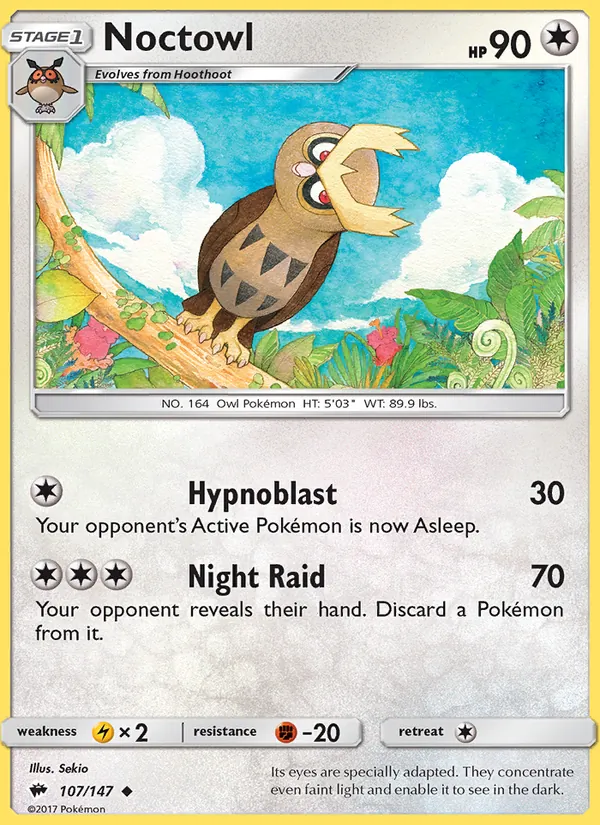 Kartu Noctowl dari Burning Shadows, nomor 107/147