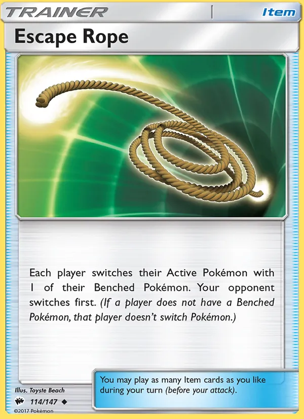 Kartu Escape Rope dari Burning Shadows, nomor 114/147