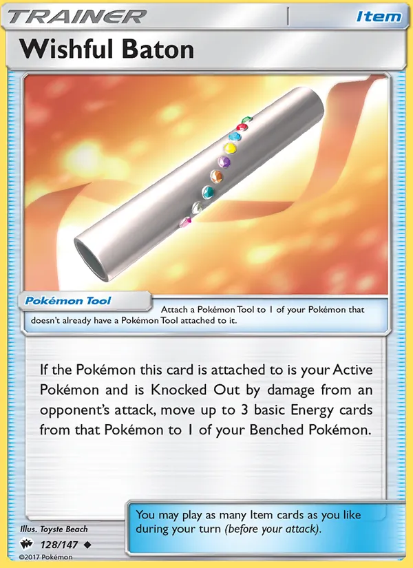 Kartu Wishful Baton dari Burning Shadows, nomor 128/147