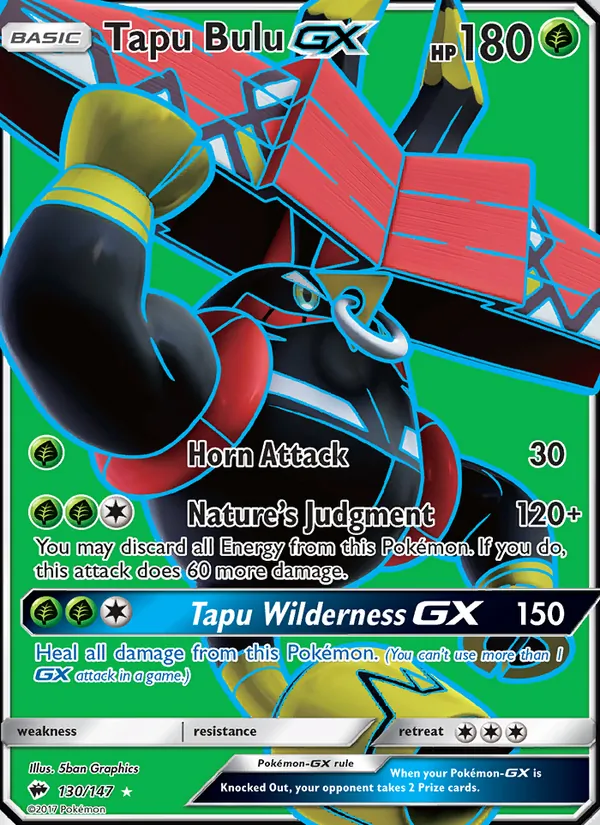 Kartu Tapu Bulu GX dari Burning Shadows, nomor 130/147