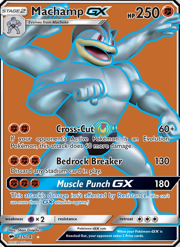 Kaart Machamp GX uit Burning Shadows, nummer 135/147