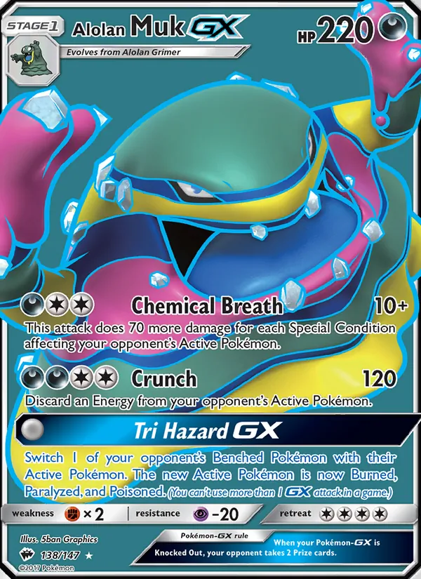 Kaart Alolan Muk GX uit Burning Shadows, nummer 138/147