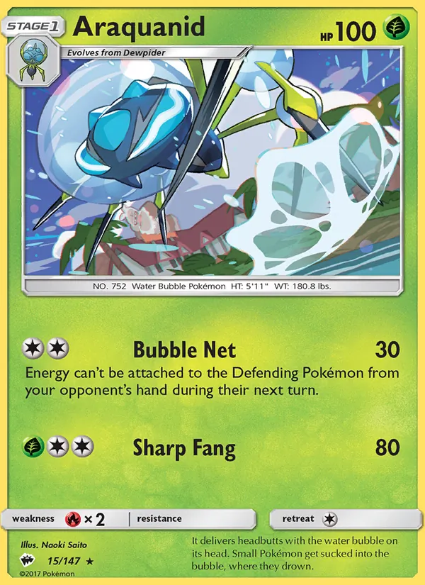 Araquanid card from Burning Shadows, number 15/147