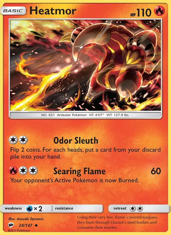 Kartu Heatmor dari Burning Shadows, nomor 24/147