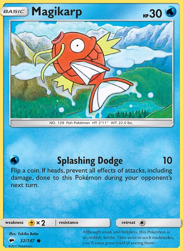 Kartu Magikarp dari Burning Shadows, nomor 32/147